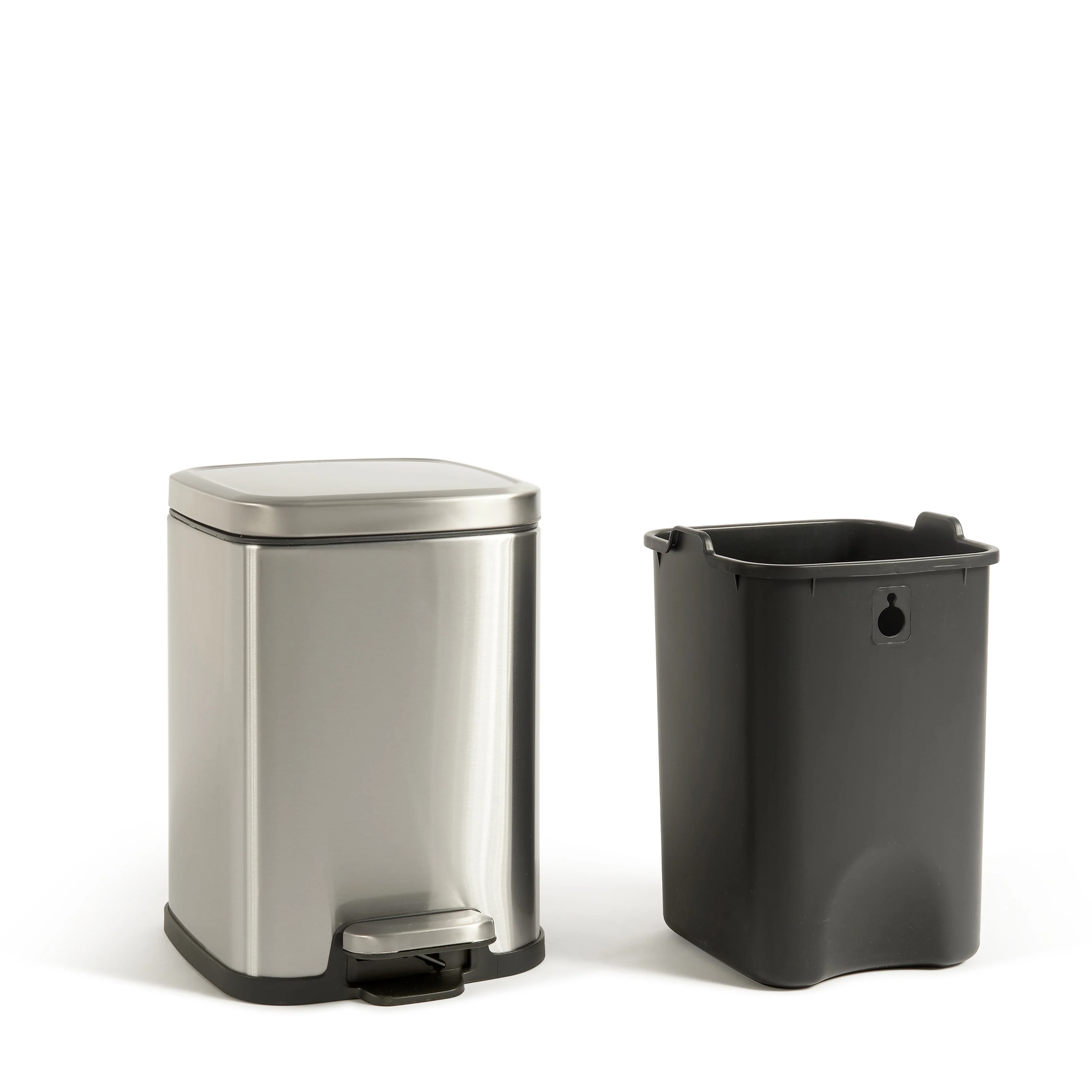 Bidone c/pedale 6L WALDO inox - Image 2