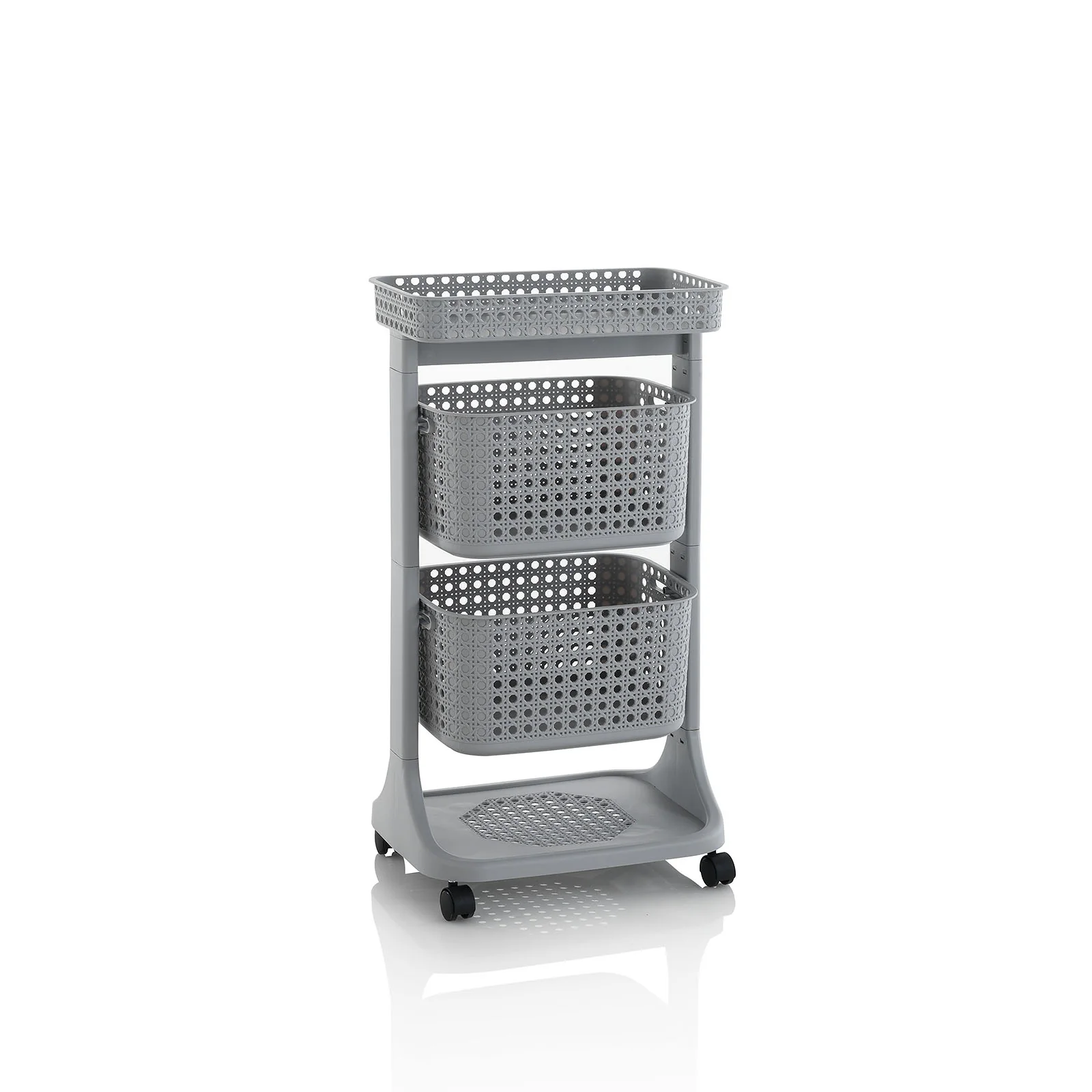 Carrello lavanderia 2 cesti HUY grigio