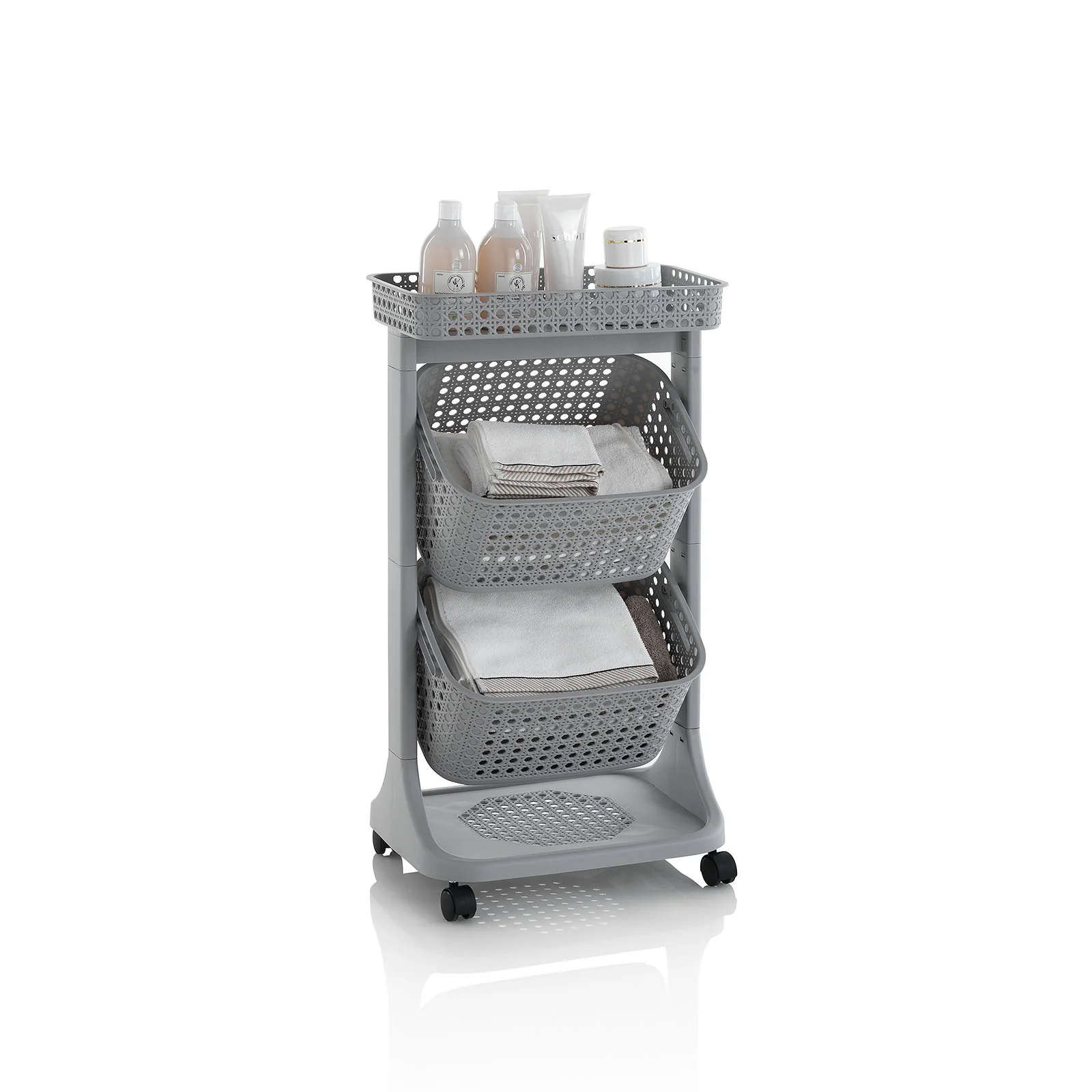 Carrello lavanderia 2 cesti HUY grigio - Image 3