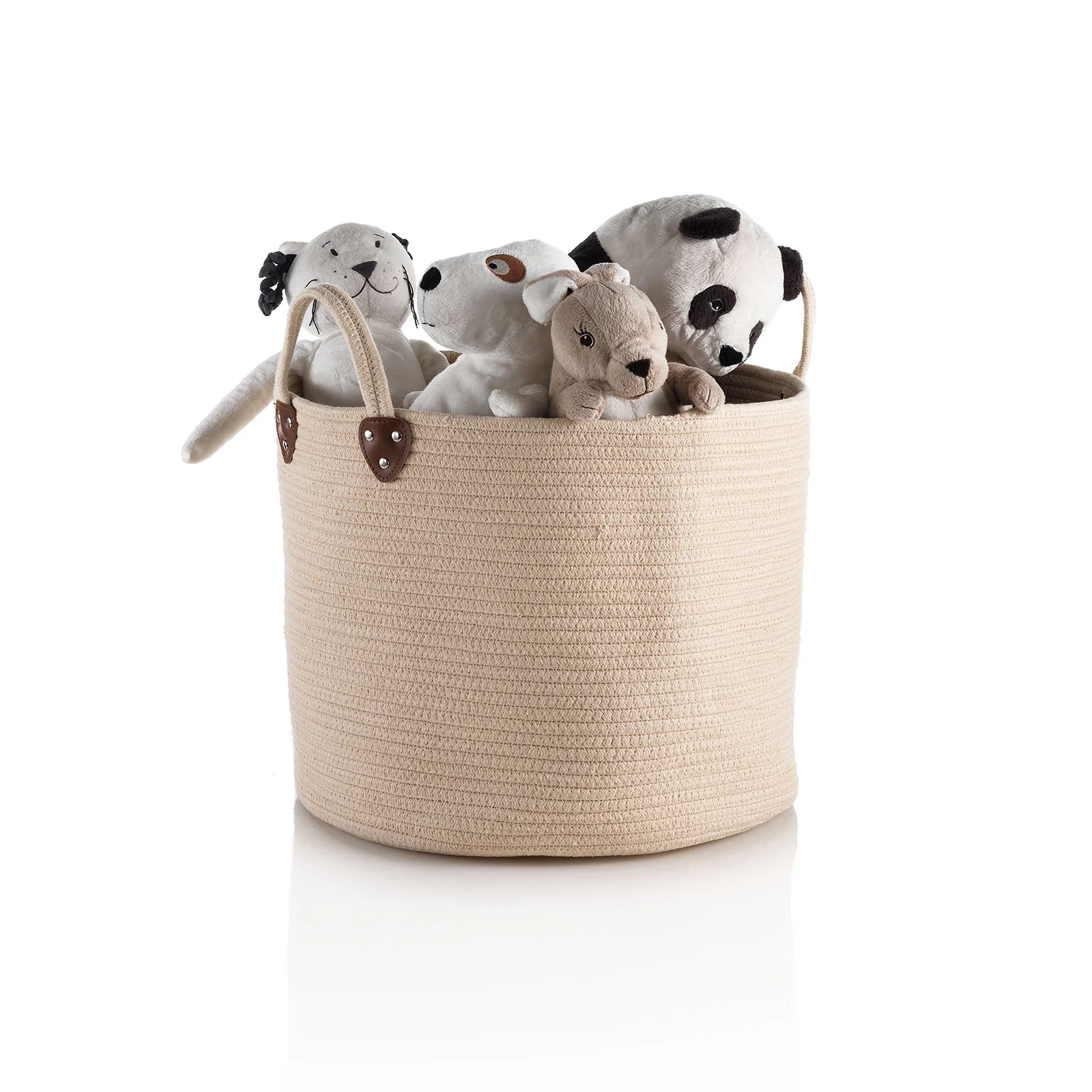 Cesto in cotone con manici GUGLIELMO beige - Image 2