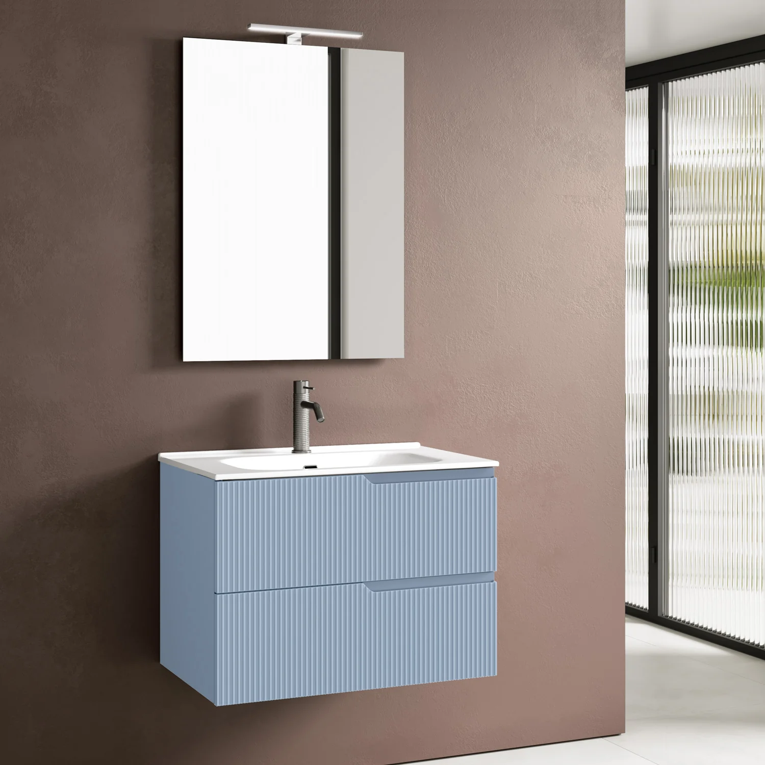 Composizione 4 pezzi ZIP azzurro tiffany 61cm