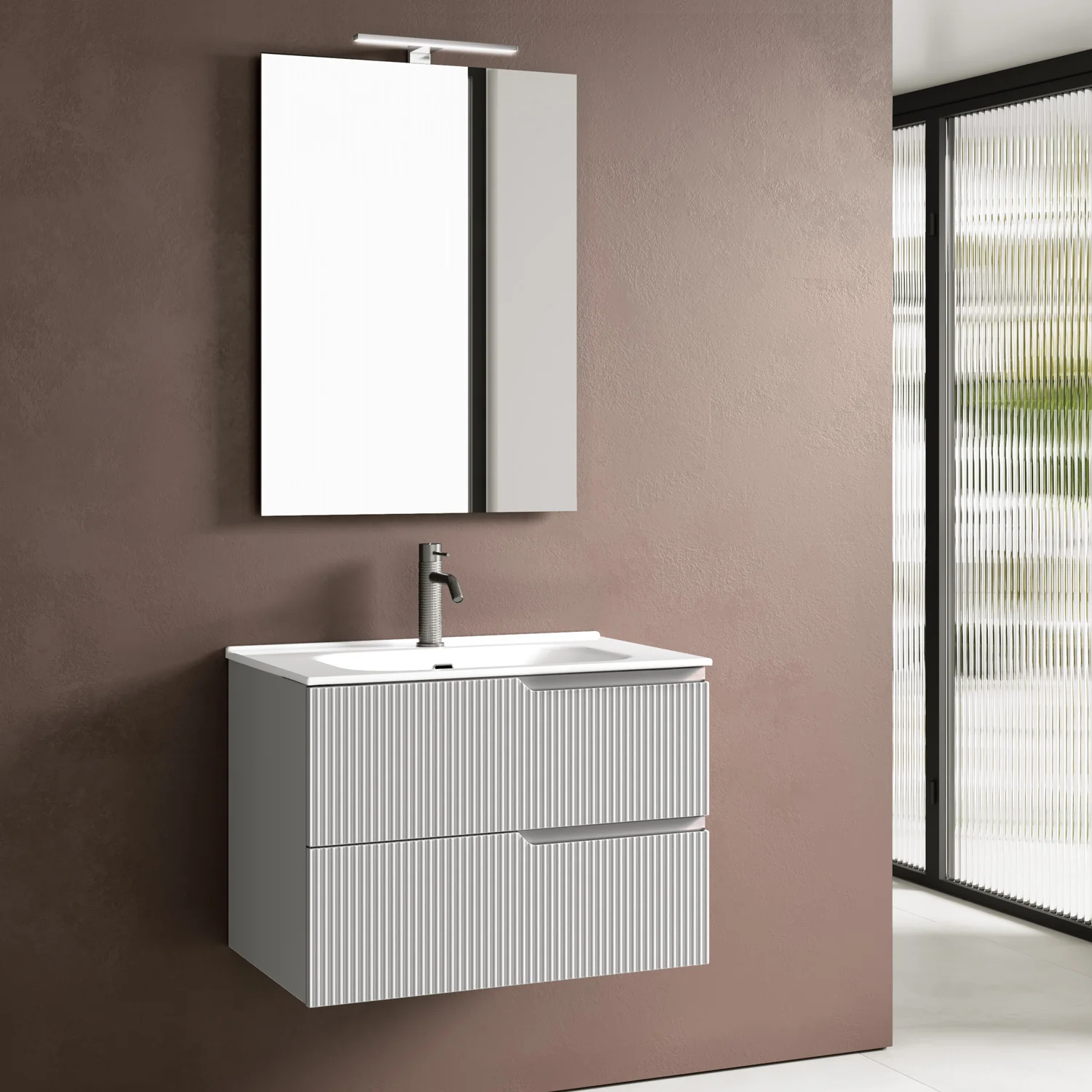 Composizione 4 pezzi ZIP bianco opaco 61cm