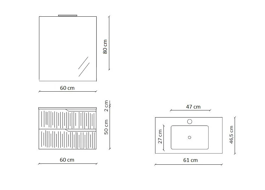 Composizione 4 pezzi ZIP bianco opaco 61cm - Image 8