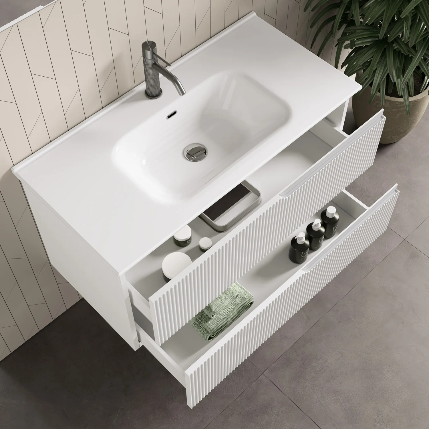 Composizione 4 pezzi ZIP bianco opaco 91cm - Image 2