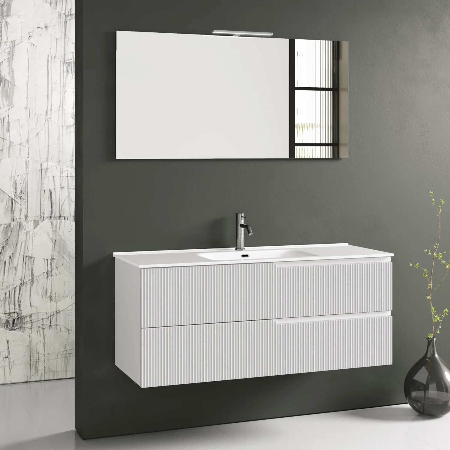 Composizione 4 pezzi ZIP bianco opaco 121cm