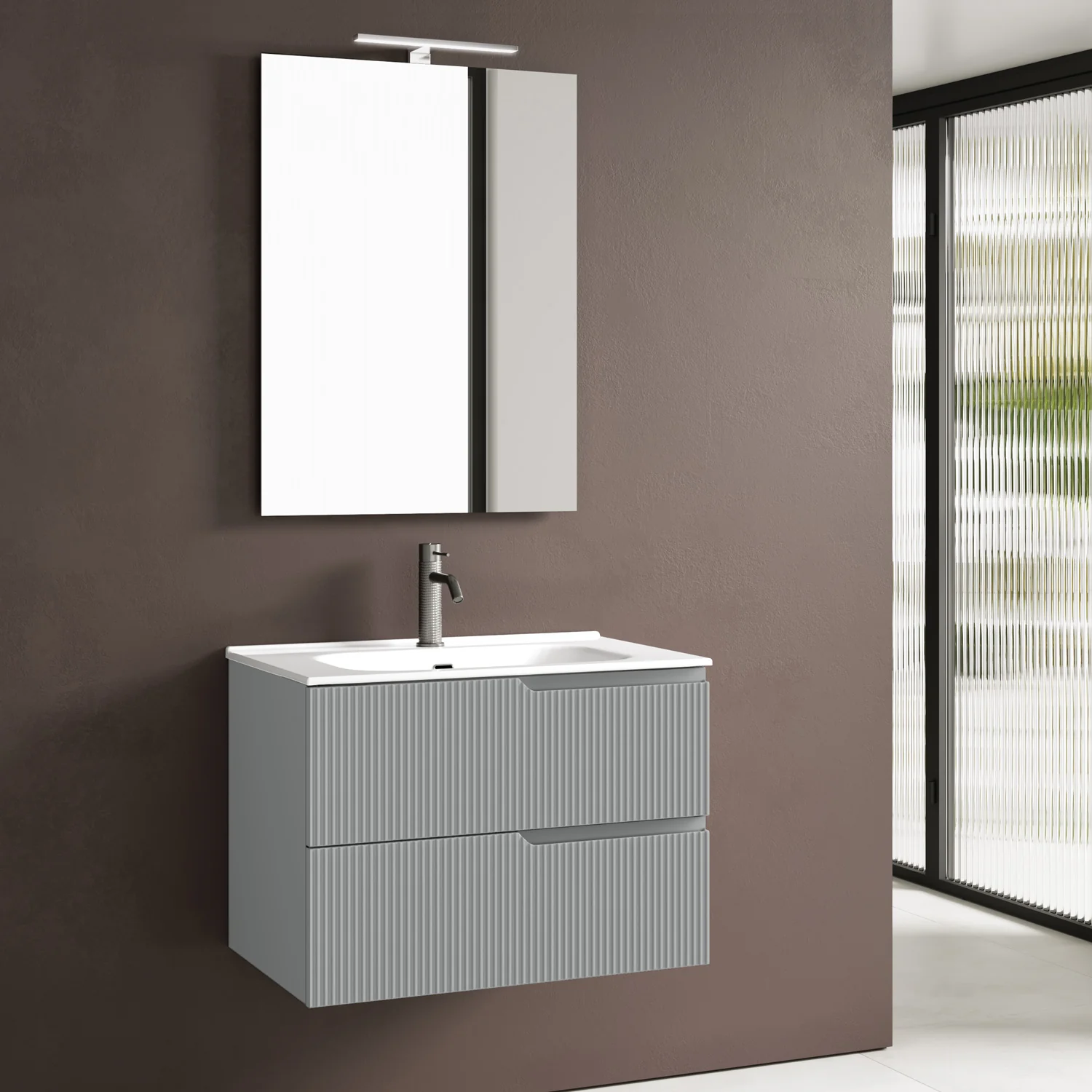 Composizione 4 pezzi ZIP grigio opaco 81cm