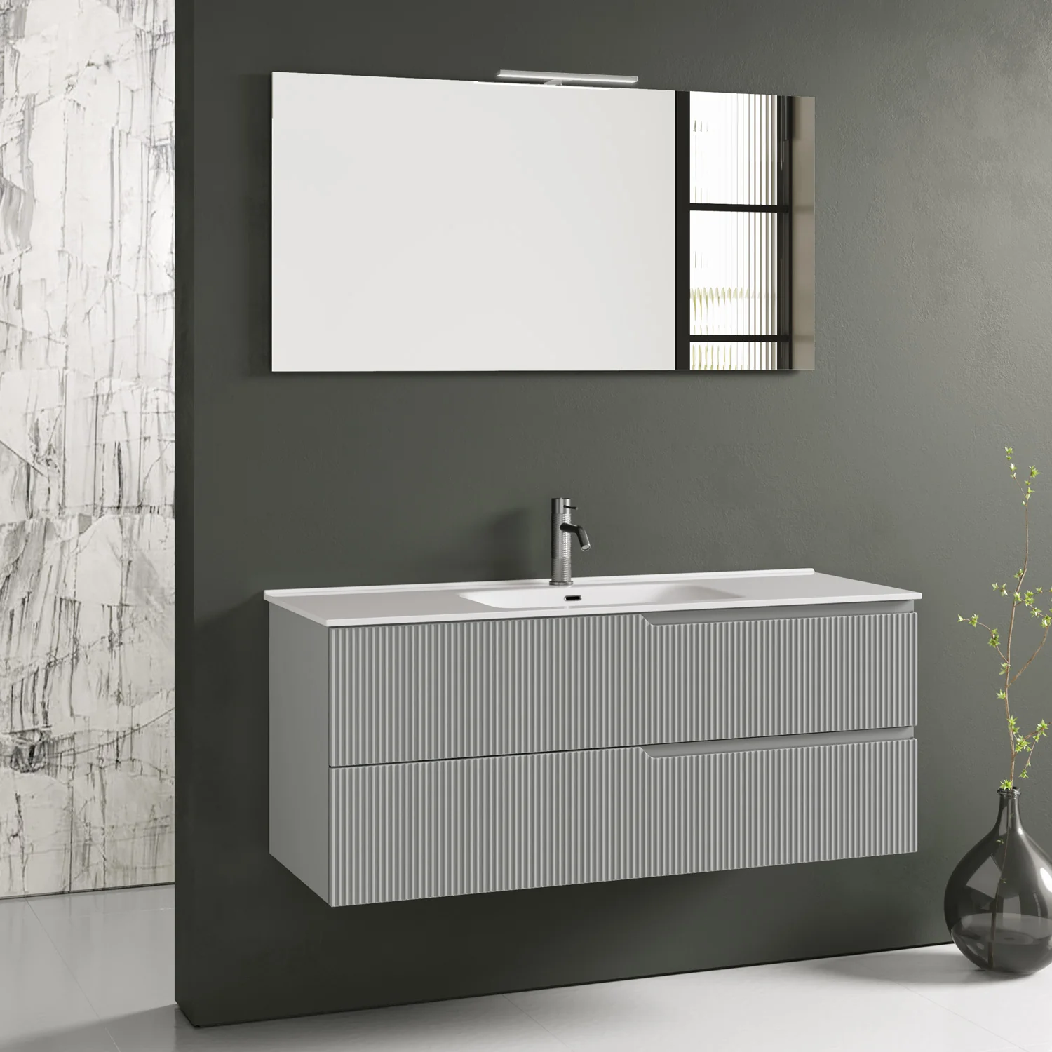 Composizione 4 pezzi ZIP grigio opaco 121cm