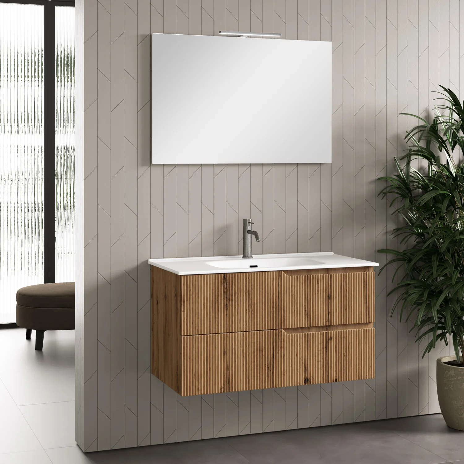 Composizione 4 pezzi ZIP quercia 91cm