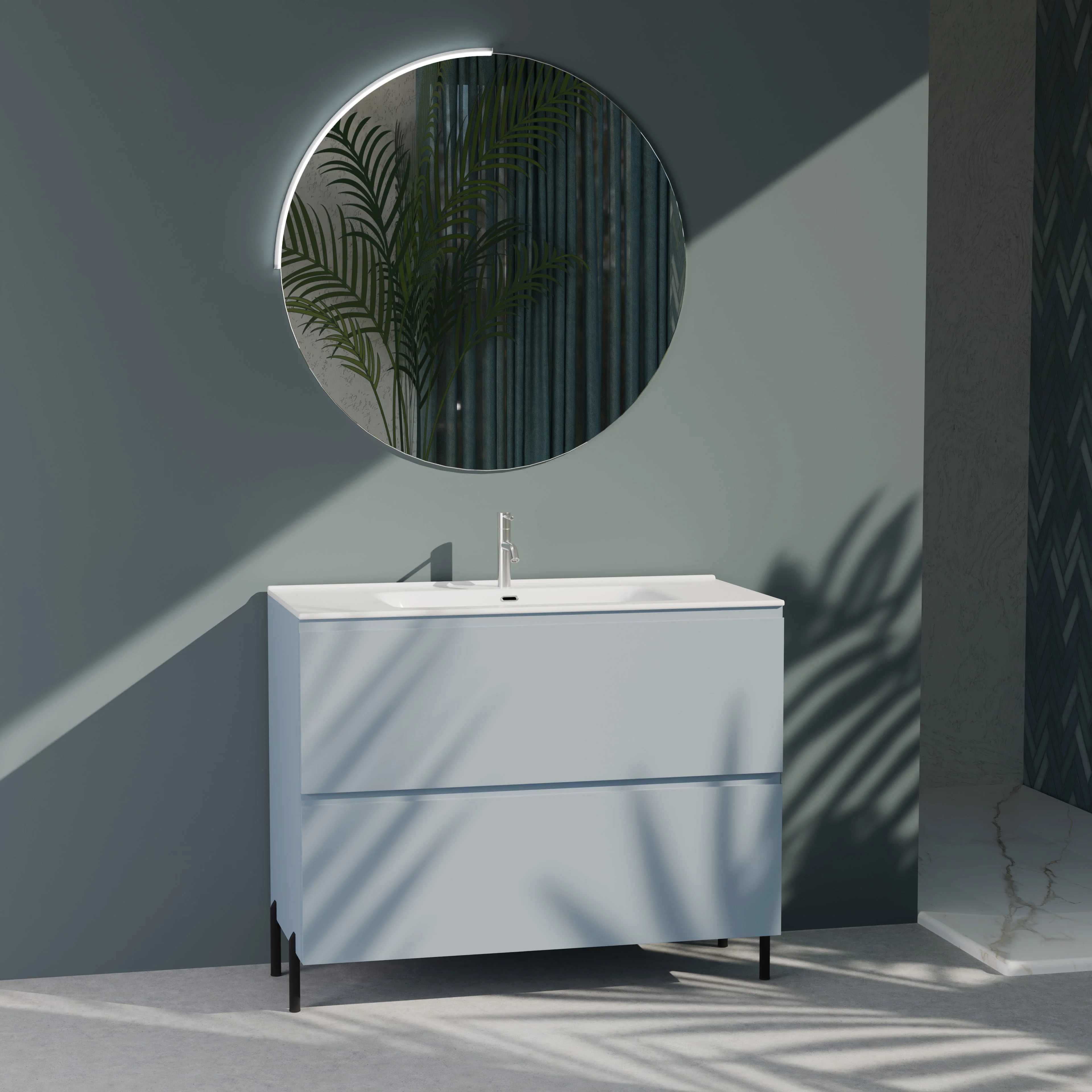Composizione a terra GALILEO-74 azzurro tiffany