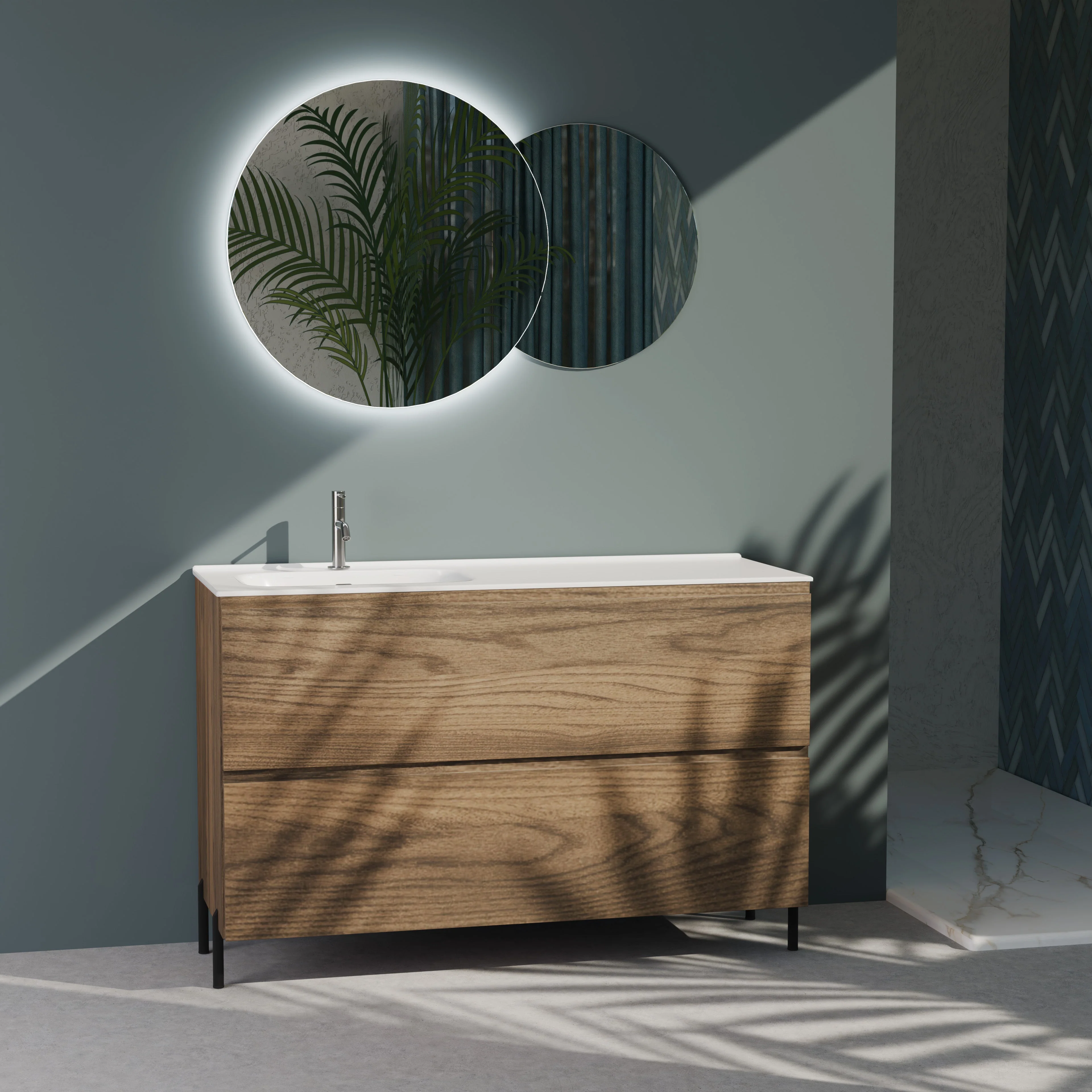 Composizione a terra vasca SX GALILEO-78 rovere rio