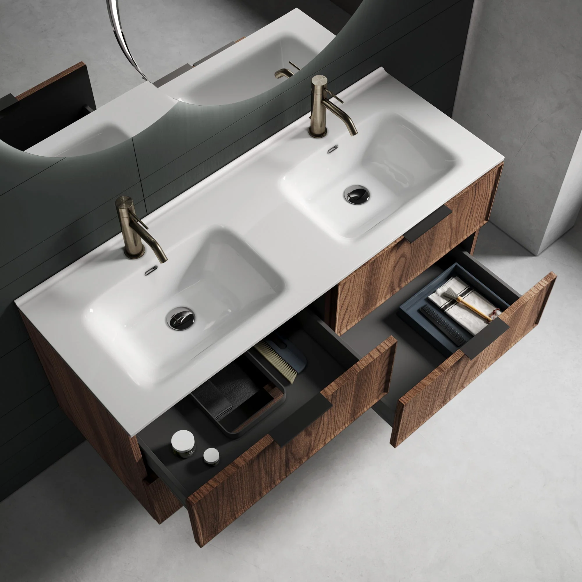 Composizione doppia vasca CUPIDO-61 rovere rio - Image 2
