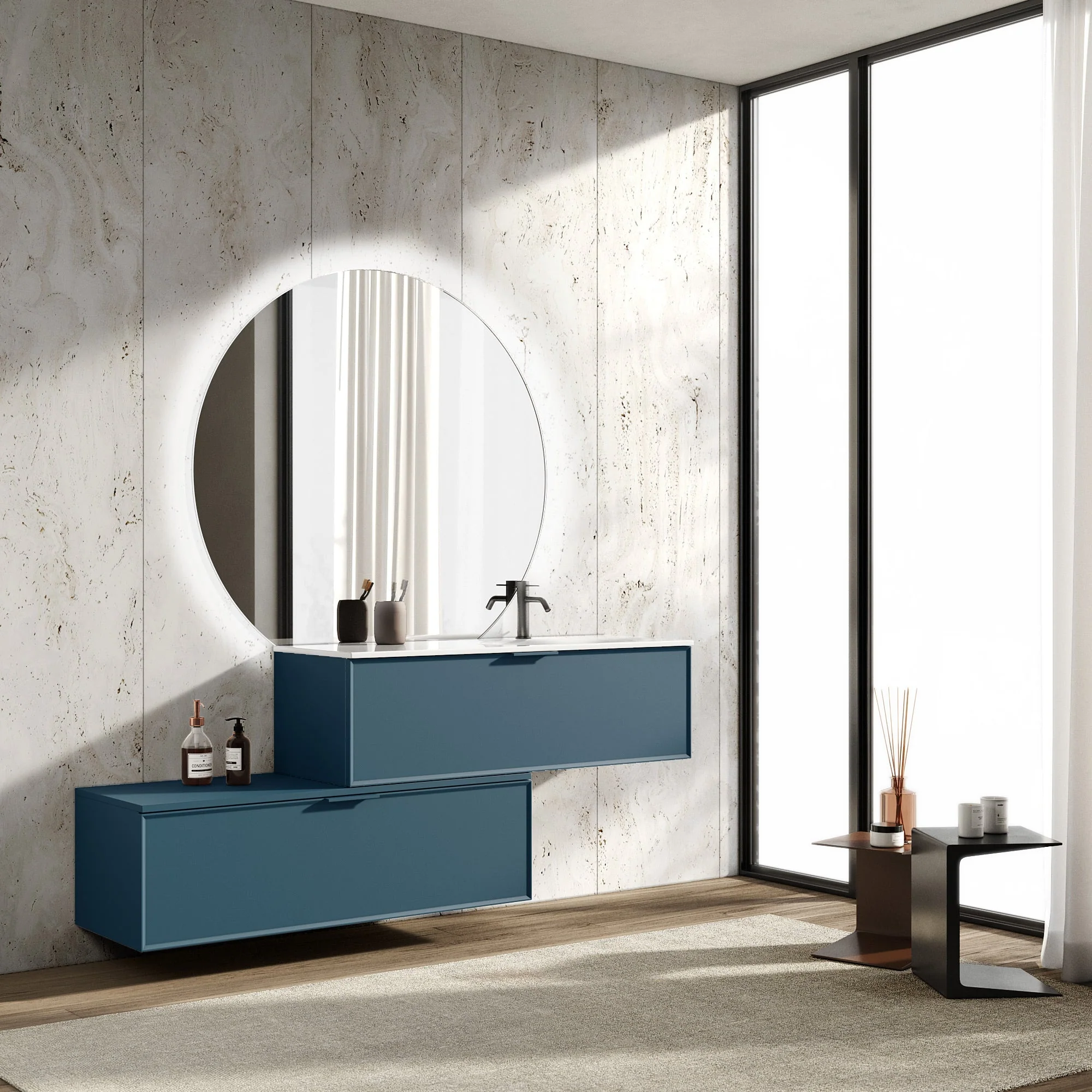 Composizione vasca DX CUPIDO-54 blu