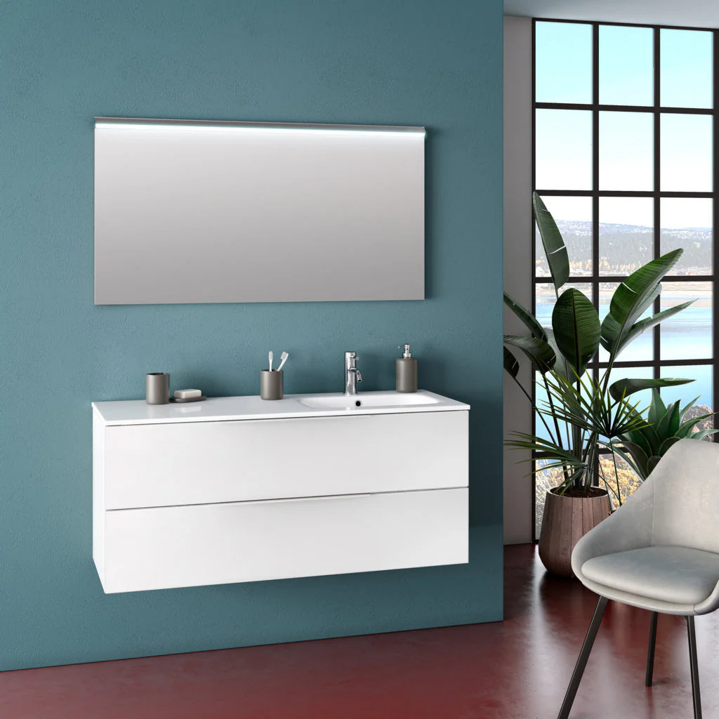 Composizione vasca DX MALMO bianco opaco