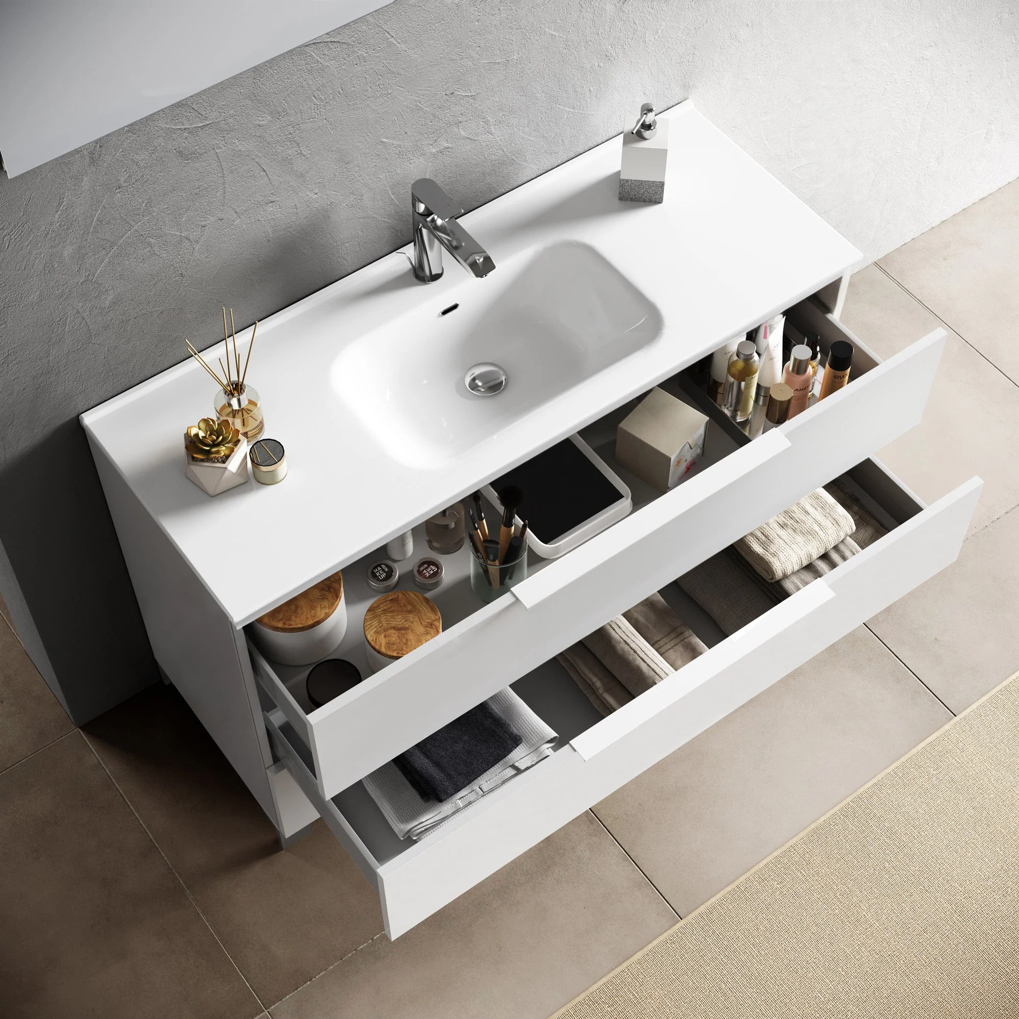 Composizione vasca DX MALMO bianco opaco - Image 2