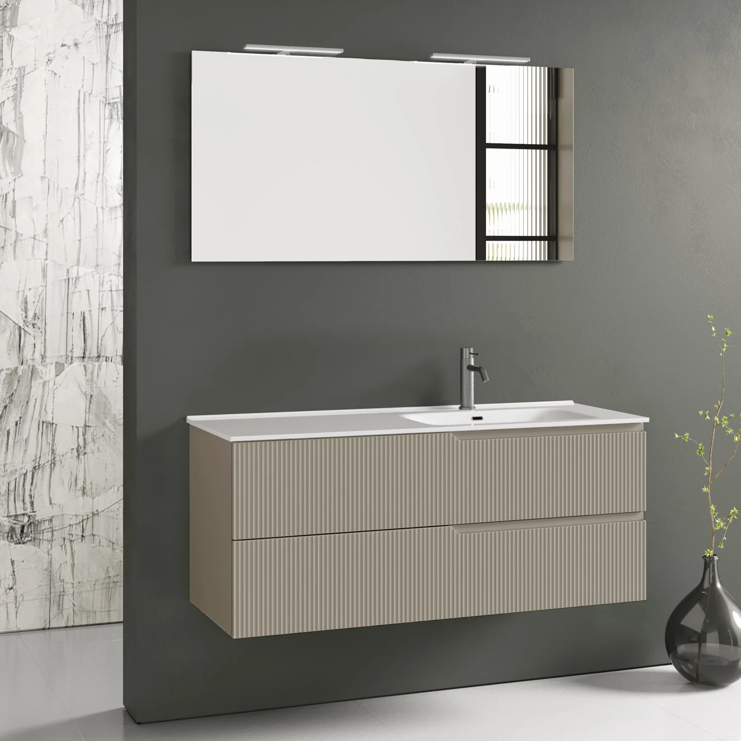 Composizione vasca DX ZIP tortora