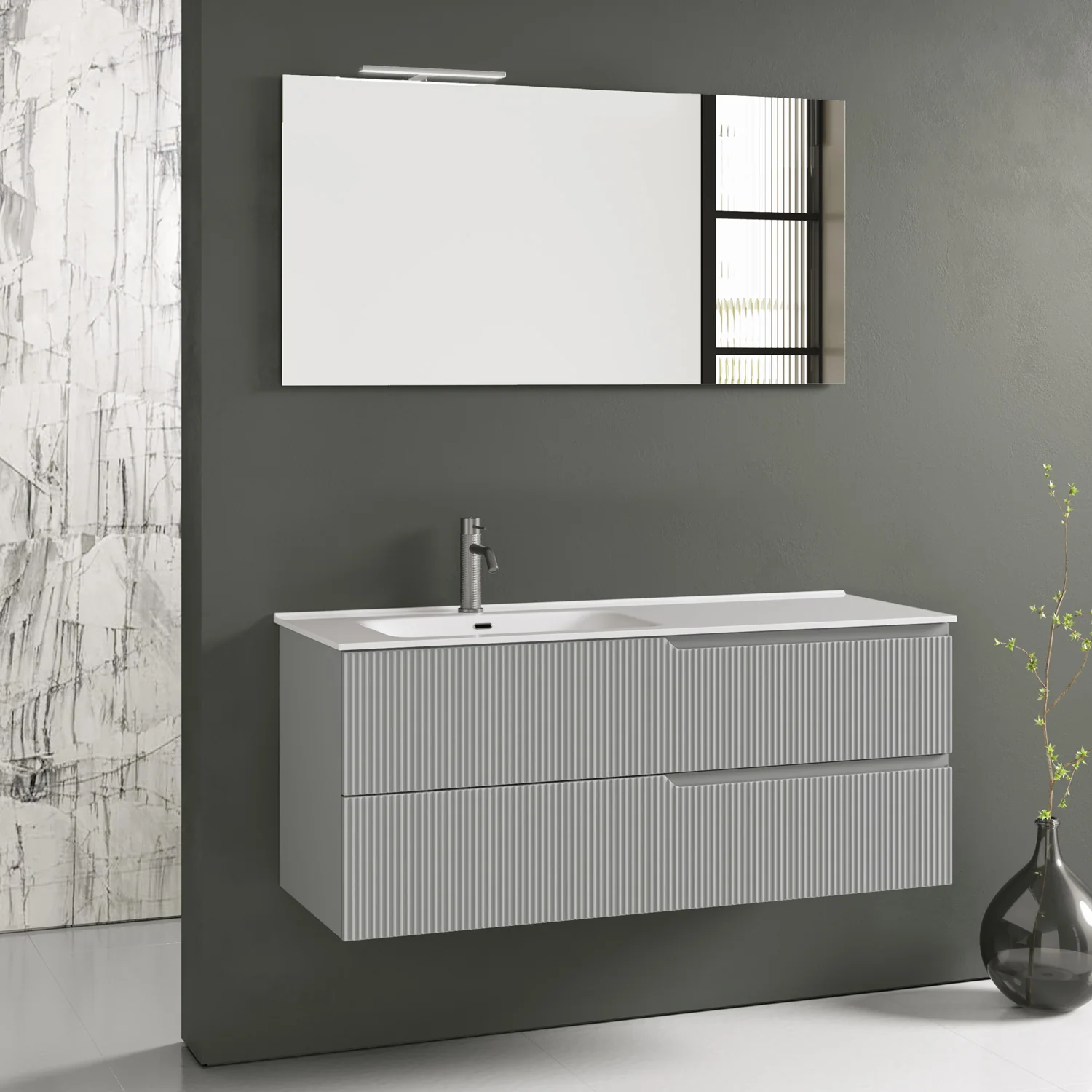 Composizione vasca SX 4 pezzi ZIP grigio opaco