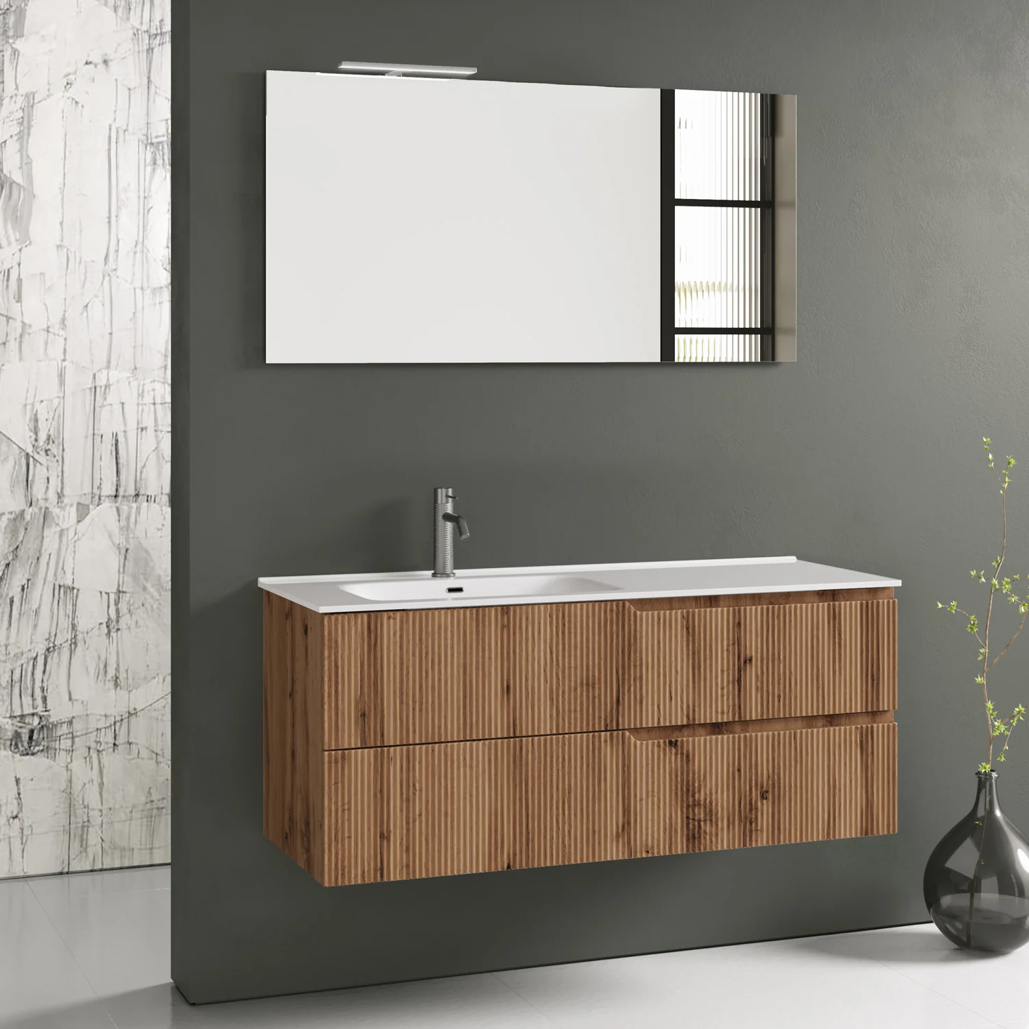 Composizione vasca SX 4 pezzi ZIP quercia