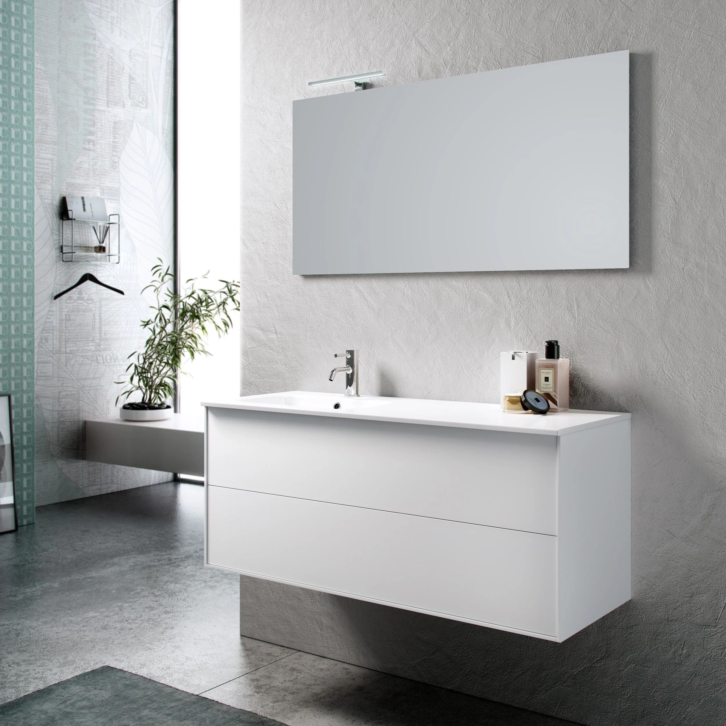 Composizione vasca SX AGO bianco opaco