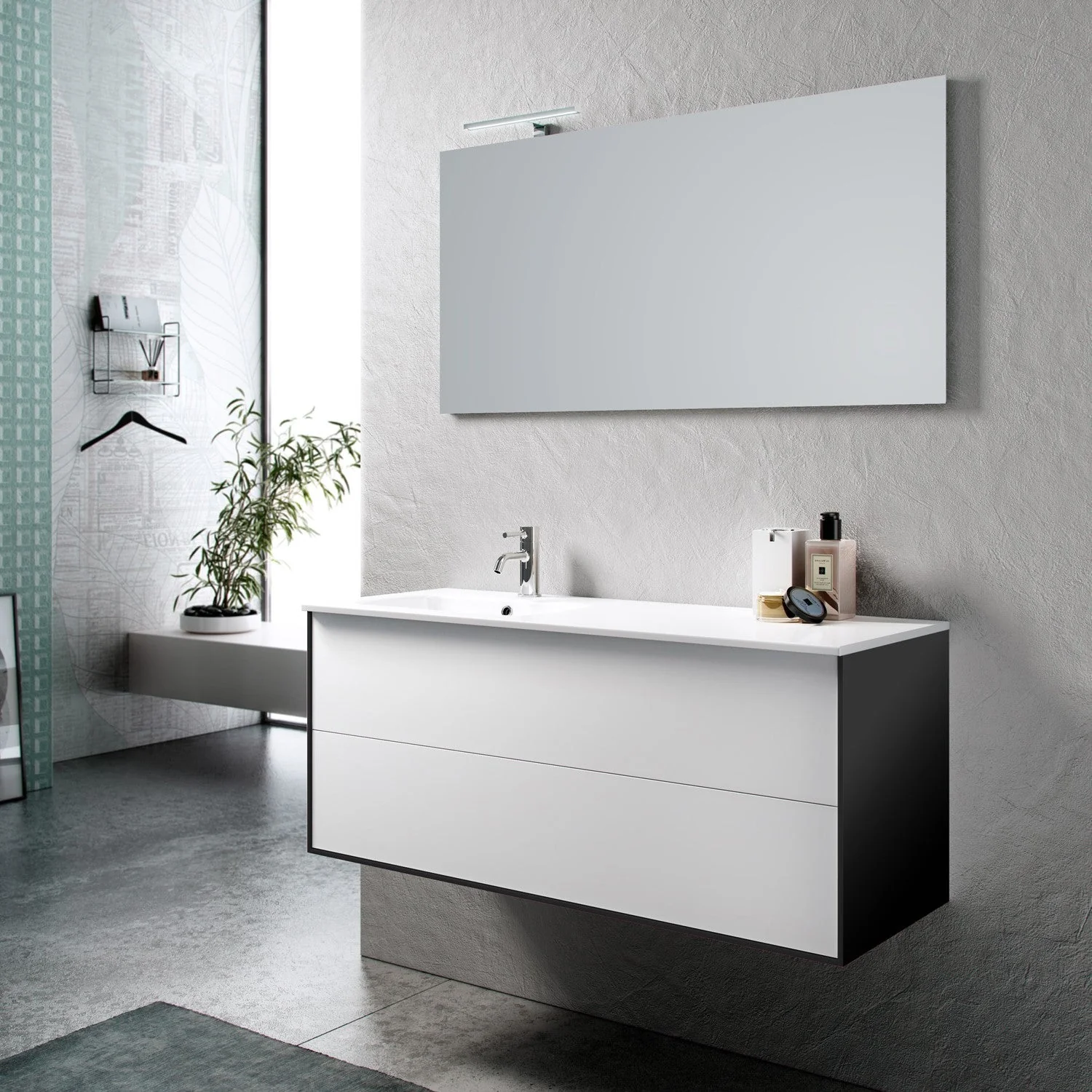 Composizione vasca SX AGO bianco opaco