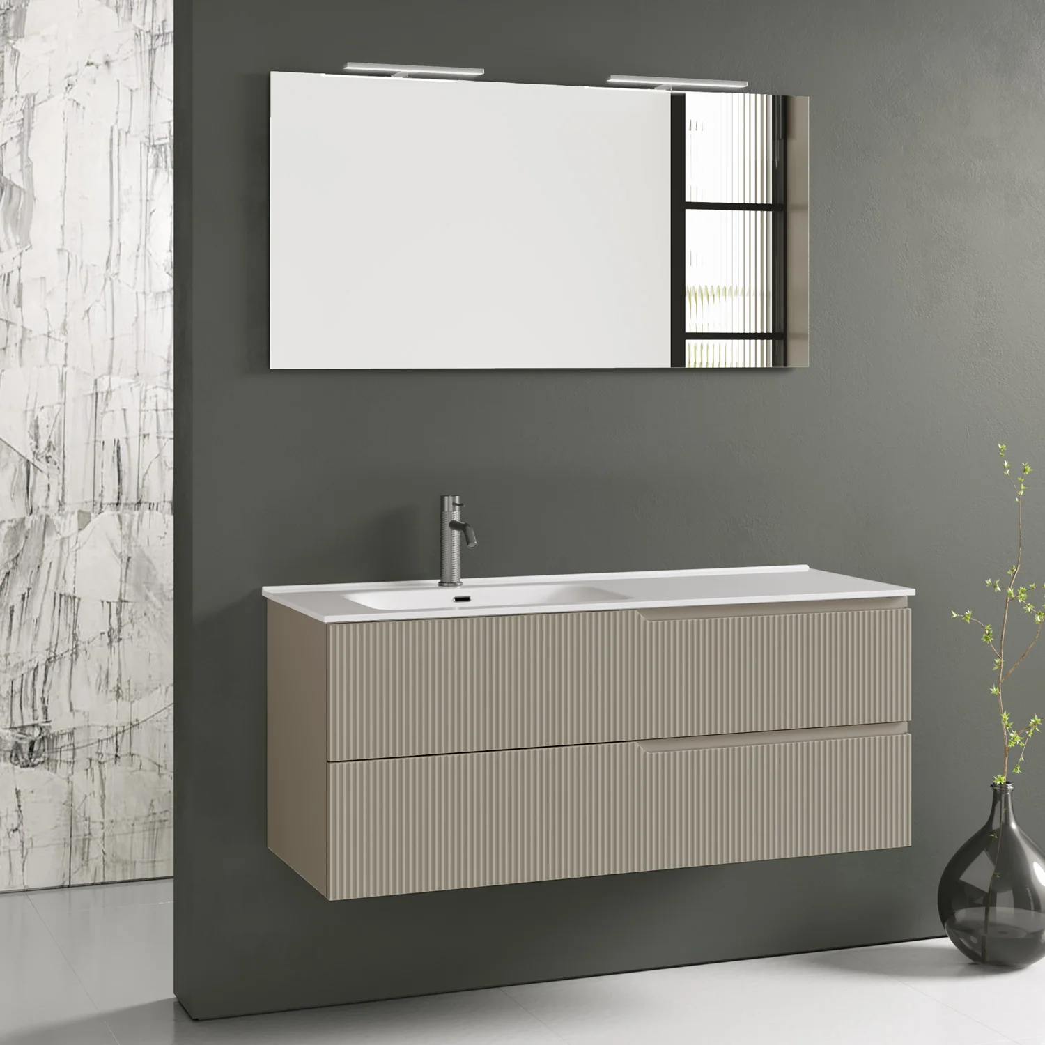 Composizione vasca SX ZIP tortora