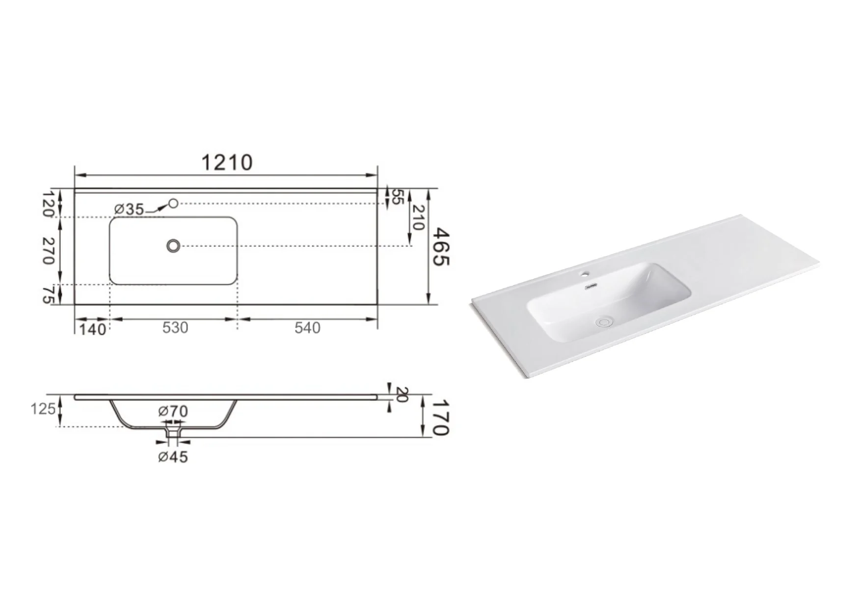 Composizione vasca SX ZIP tortora - Image 4