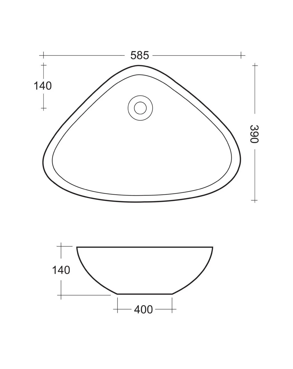 Lavabo da appoggio BERLINO 58.5 cm - Image 3