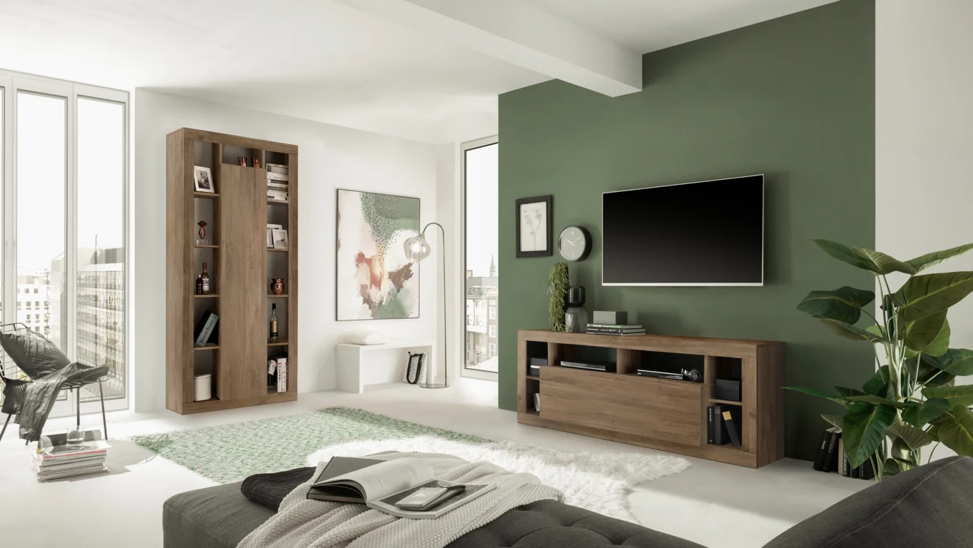 Porta TV TIAKI rovere miele 170cm 1 ribalta - Image 3