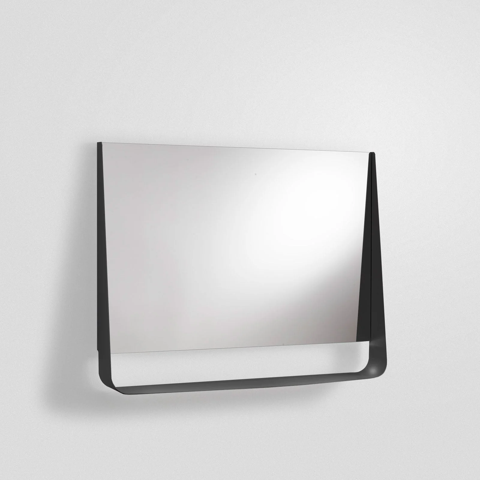 Specchio con mensola e led WING90 nero