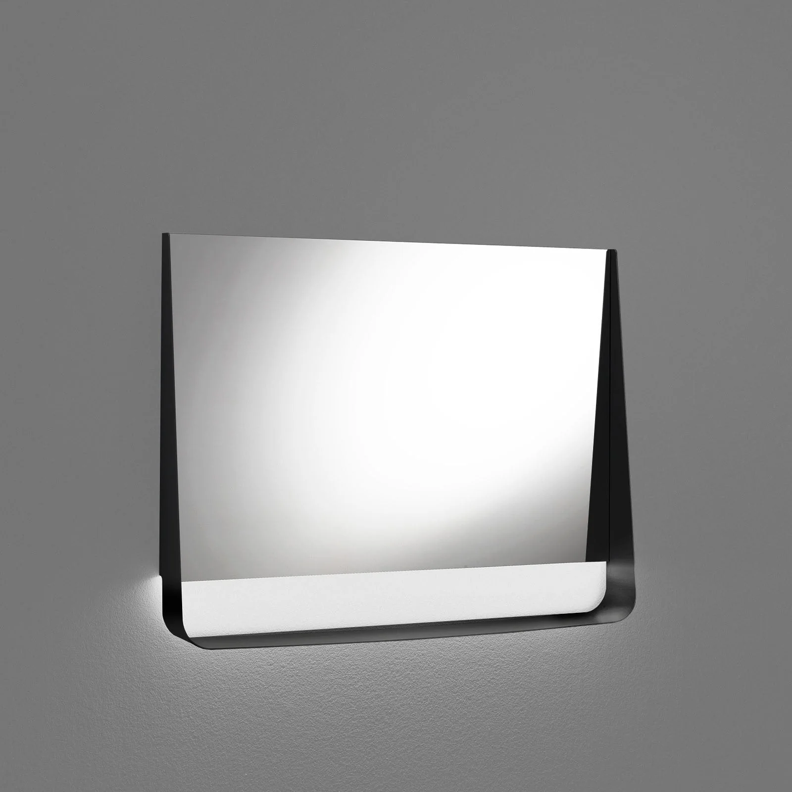 Specchio con mensola e led WING90 nero - Image 3