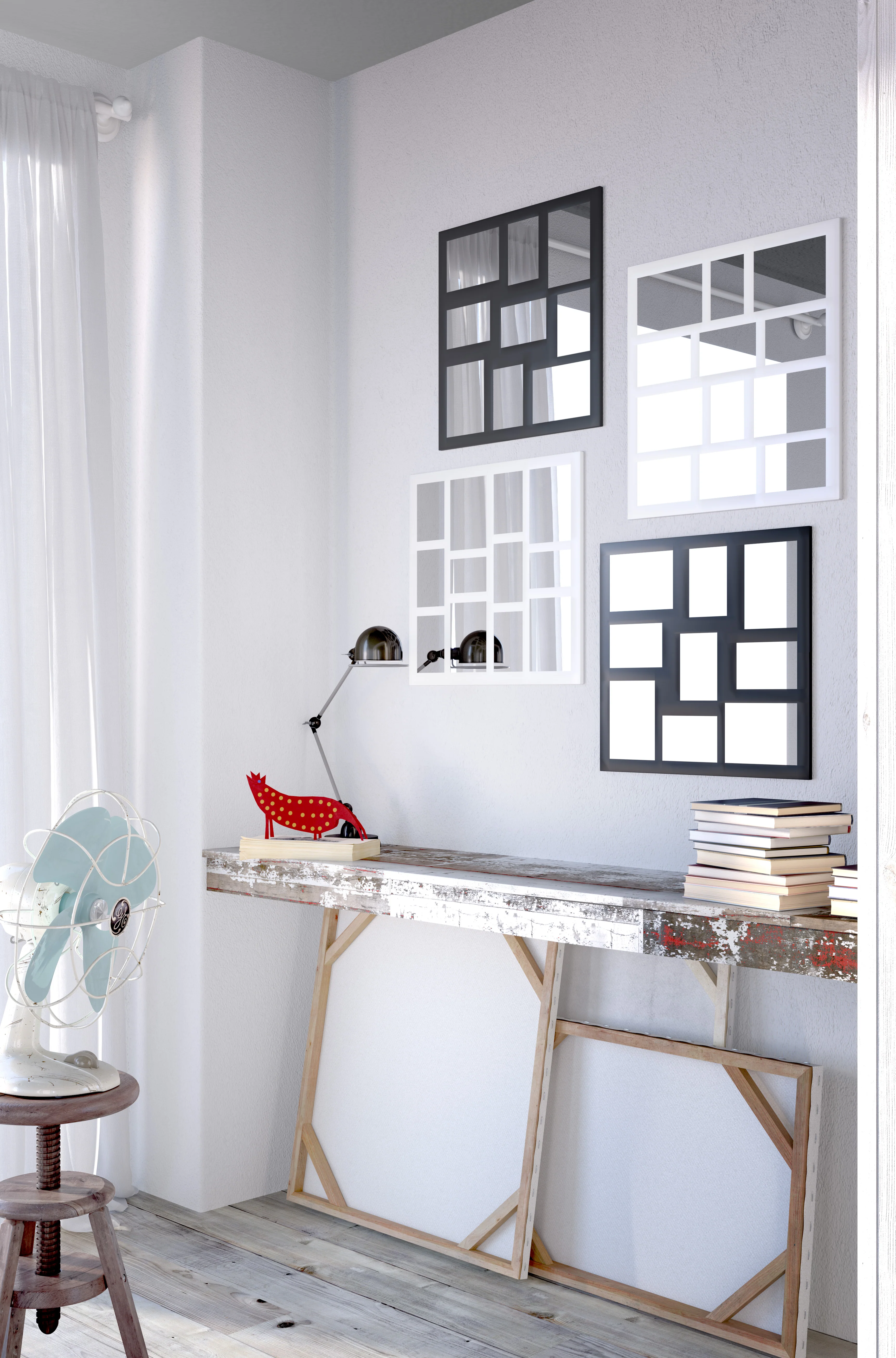 Specchio da parete PUZZLE bianco - Image 3