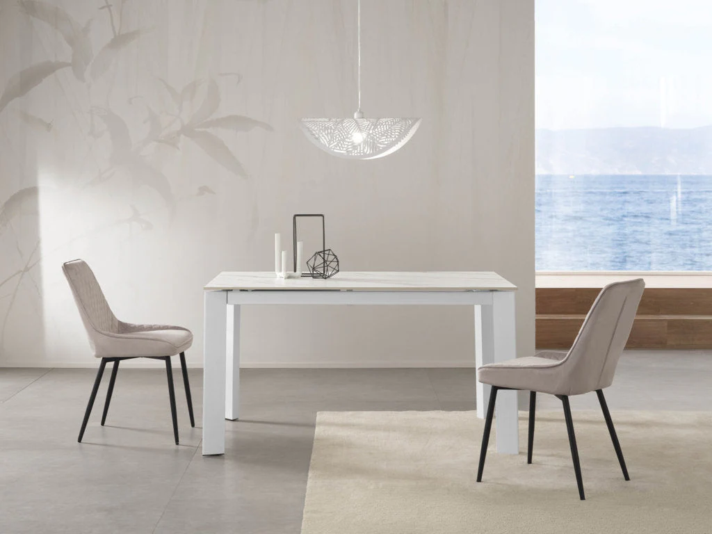 Tavolo allungabile AMBURGO ceramica bianco - Image 4