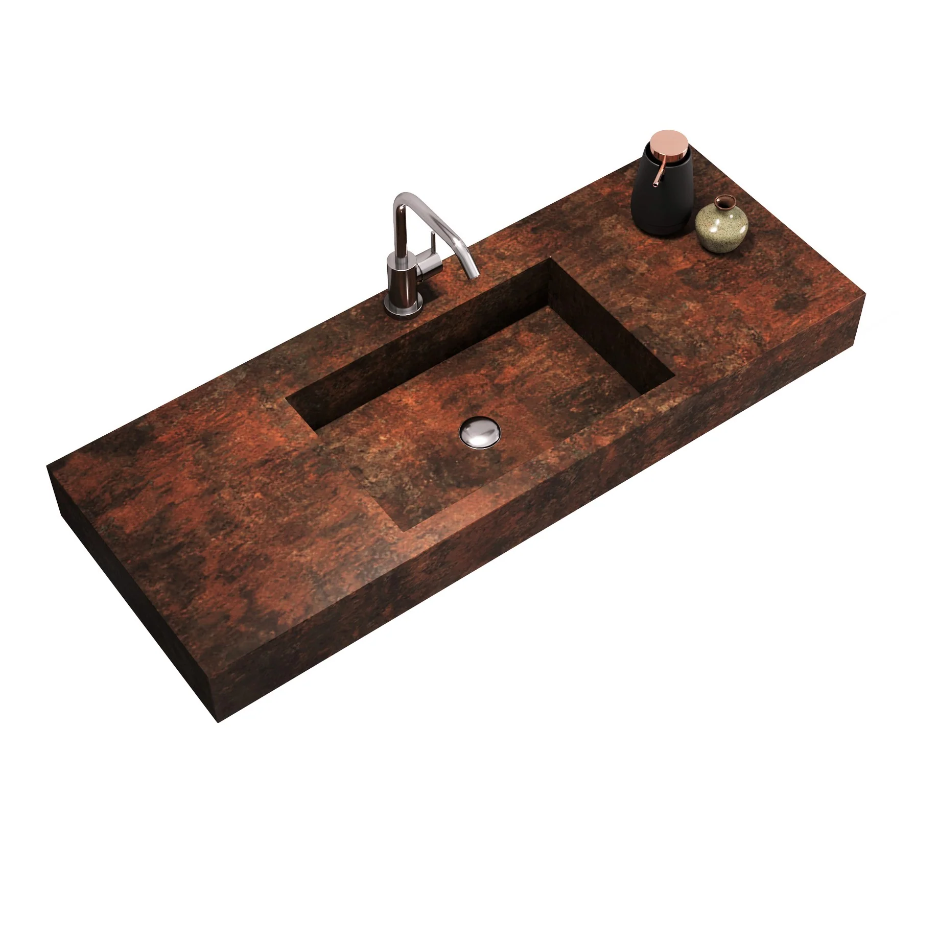 Top vasca integrata 120 YOKA corten